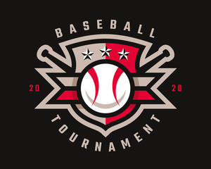 Baseball logo design, emblem tournament template editable for your design.