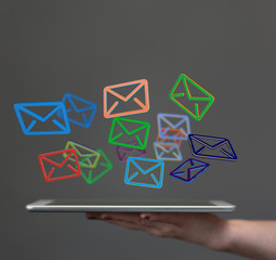 email icons in work space 3d.