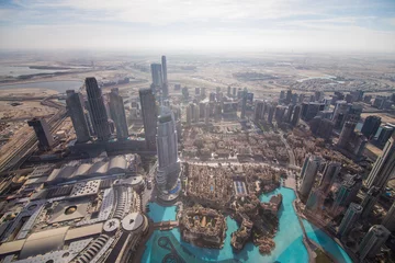 Wall murals Burj Khalifa Dubai, UAE - December, 2019: view from Burj khalifa tower, Dubai, United Arab Emirates