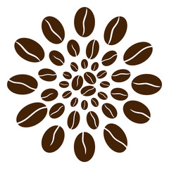 Coffee Beans Circular Background 