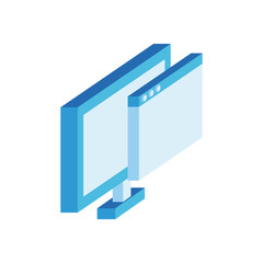 desktop with webpage template isometric style icon