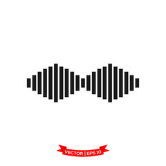 sound wave vector icon in trendy flat design
