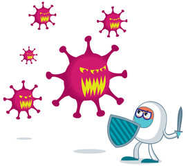 Medical Doctor Fighting Virus