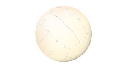 Realistic white volleyball ball isolated on white background. Sports equipment, team game. Leather object for outdoors leisure and activity. Vector illustration