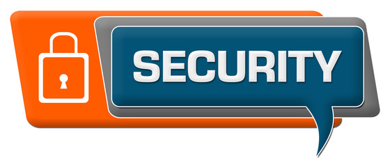 Security Blue Orange Comment Symbol Horizontal 
