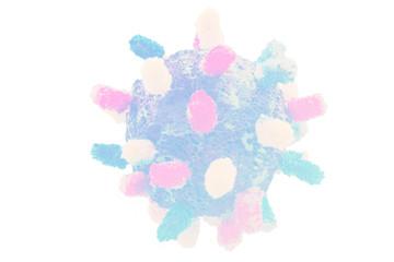 Model of a coronavirus strain from Wuhan.Conceptual exposure- COVID 19- CORONAVIRUS. Natural element- Dipsacus .