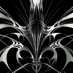 drawing in the gothic style on a black background
