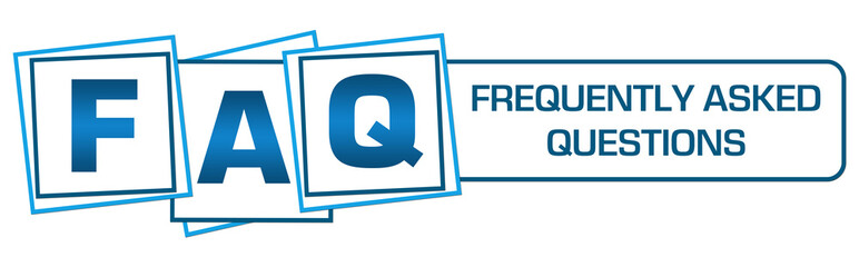 FAQ - Frequently Asked Questions Blue White Squares Bar 