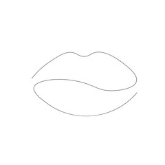 Lips continuous line drawing vector illustration