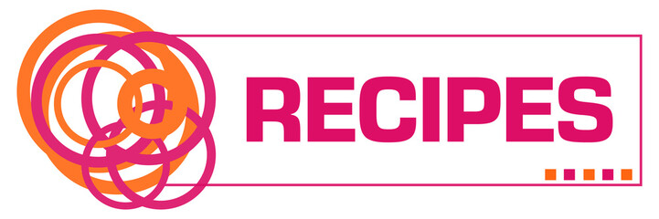 Recipes Pink Orange Random Rings Horizontal Box 