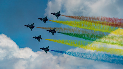 Air show military fighter jets