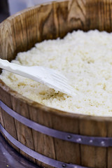 An image of Making sushi rice by chef