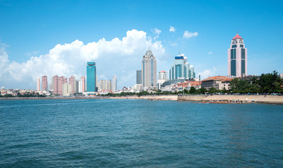 Modern Urban Skyline in Qingdao, China