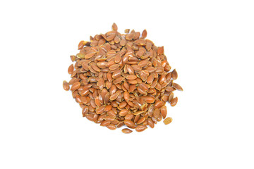 Linum usitatissimum is scientific name of Brown Flax seed. Also known as Linseed, Flaxseed and Common Flax. Pile of grains