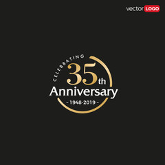 35TH/thirty-five/35 Years Anniversary Logo Vector Template Design Illustration