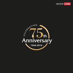 75TH/seventy-five/75 Years Anniversary Logo Vector Template Design Illustration