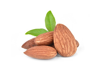  Almonds isolated on white background