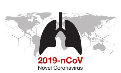 Coronavirus 2019-nCoV. Flu spreading of World map. Lung disease. illustration