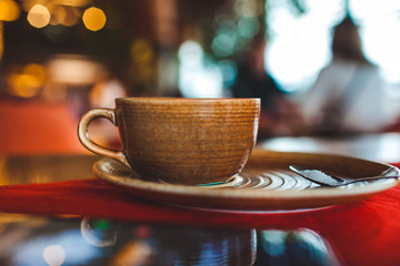 delicious coffee drink in your hands during quarantine