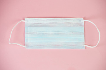 Medical mask, protection from viruses, diseases and coronavirus, top view