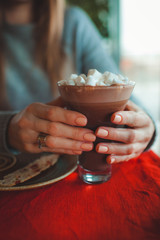 delicious coffee drink in your hands during quarantine