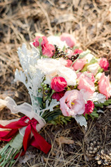 Wedding bouquet of flowers in nature