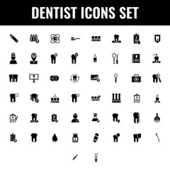 Dentist icon set in Black and White color.