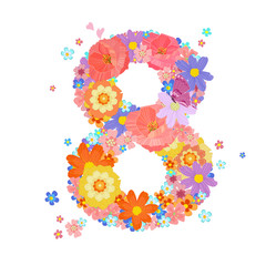 colorful blossom of meadow flowers with butterflies and flying l