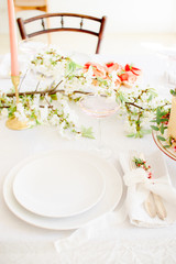 wedding table setting with flowers