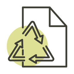 recycle paper ecology alternative sustainable energy line style icon