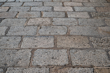 Ancient cobble stone road in Bangkok Thailand