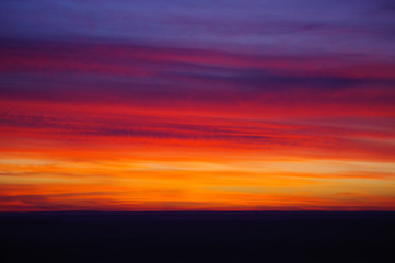 Gradient cold to warm at sunse