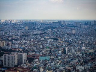 Fototapeta na wymiar Aerial view of Ho chi minh city cityscape, Vietnam