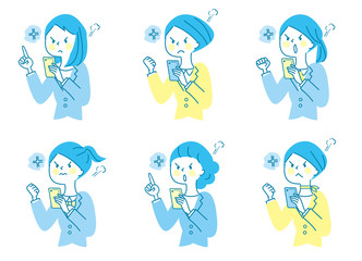 スマホ　怒る　若い女性　ビジネス　スーツ