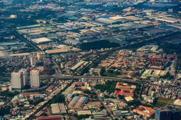 Aerial view of Ho chi minh city cityscape, Vietnam