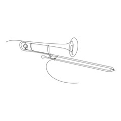 trombone disegnato in una singola linea continua