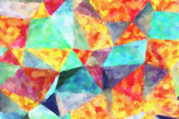 Blue, yellow, green and pink Dry Brush Oil Paint paint background.