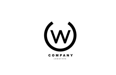 W black and white letter logo alphabet icon design for company and business