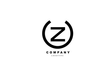 Z black and white letter logo alphabet icon design for company and business