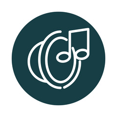 speaker music note sound block style icon