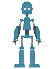 Robot in cartoon style. Vector illustration isolated on white background.