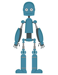 Naklejka premium Robot in cartoon style. Vector illustration isolated on white background.