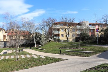 Saint Barth&eacute;l&eacute;my Catholic Church in Genas built in 1876 - city of Genas - Department of Rh&ocirc;ne - France - Exterior view