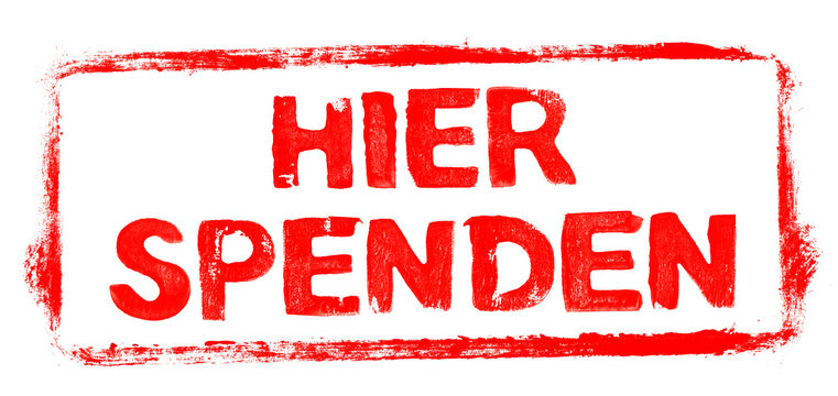 Roter Stempel Rahmen: Hier Spenden