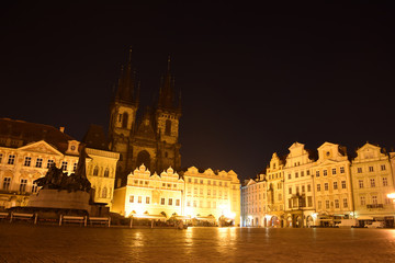 Fototapeta na wymiar Prague old Town Square at night, Czech Republic