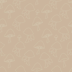 Mushrooms creating a texture background tan on tan repeat pattern surface design