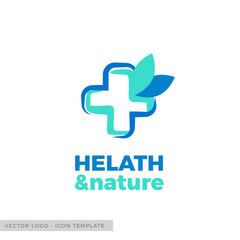 Obraz premium Cross, health logo - icon, vector design