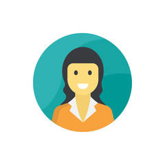 Female Manager Vector Icon Filled Outline Illustration.