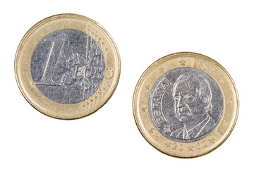 One Euro coin isolated on a white background