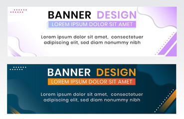 Set of modern banners background. Creative Header template - Vector.